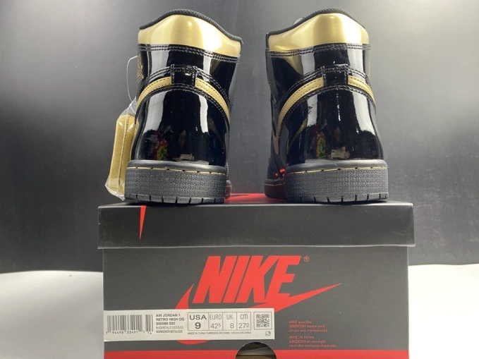 GOLD METALLIC 1 555088-032 AIR RETRO HIGH JORDAN BLACK (2020) 0912